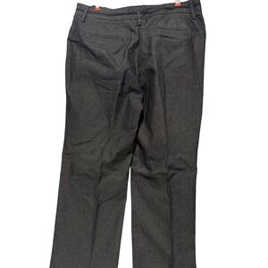 Larry Levine Womens Gray Herringbone Straight Leg Dress Pants Trousers Size 10
